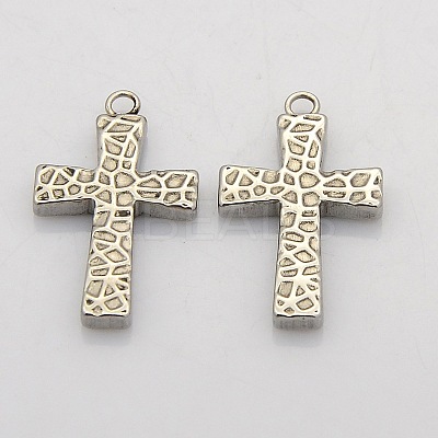Tarnish Resistant Cross 304 Stainless Steel Pendants STAS-N025-10A-1