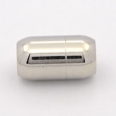 Tarnish Resistant Smooth 304 Stainless Steel Magnetic Clasps with Glue-in Ends STAS-Q153-1