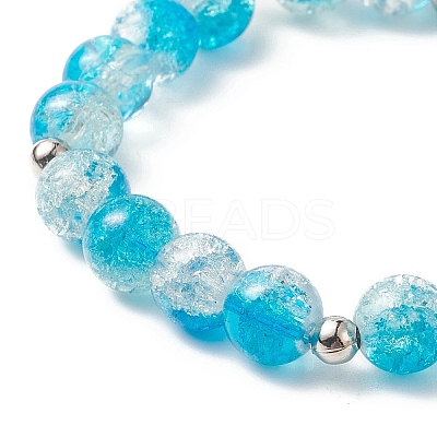 Bling Galss Round Beaded Stretch Bracelet BJEW-JB09241-1