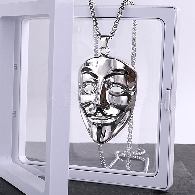 Alloy Ruby Rhinestone Pendant 667 Stainless Steel Chain Necklaces FS-WG7010E-10-1