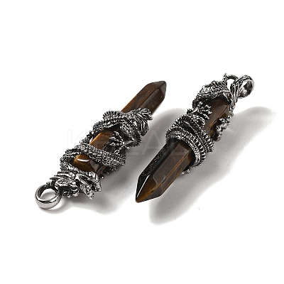 Natural Tiger Eye Pointed Big Pendants G-D069-01I-AS-1