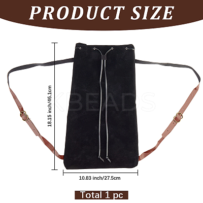 Flocking Fibre Drawstring Backpacks with PU Leather Straps and Alloy Clasps ABAG-WH20019-02C-1