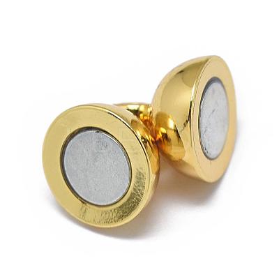 Rack Plating Brass Magnetic Clasps with Loops KK-F801-02B-G-1