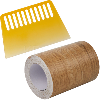 1 Roll PVC Imitation Wood Grain Adhesive Tape DIY-GF0008-40C-1