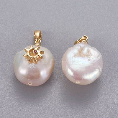 Natural Cultured Freshwater Pearl Pendants KK-L187-05A-1
