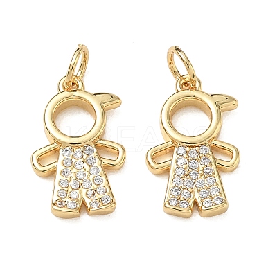 Brass Micro Pave Clear Cubic Zirconia Pendants CU-CBA9AFC-01G-08-1