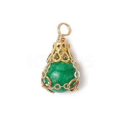Dyed Natural White Jade Pendants PALLOY-JF03396-05-1