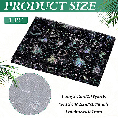 Heart Pattern Polyester Mesh Fabric DIY-WH0591-146C-1