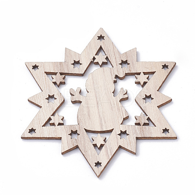 Undyed Wooden Big Pendants WOOD-S040-20-1