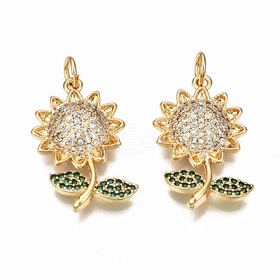 Brass Micro Pave Cubic Zirconia Pendants ZIRC-Q200-013-NF-1
