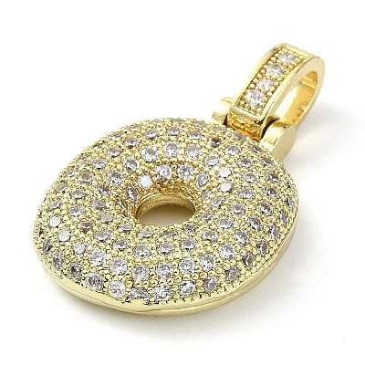 Brass Micro Pave Clear Cubic Zirconia Pendants KK-M279-01G-O-1
