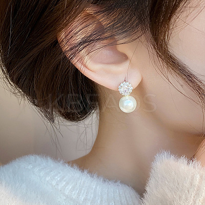 Round Alloy Stud Earrings FS-WGEAF4B-01-1