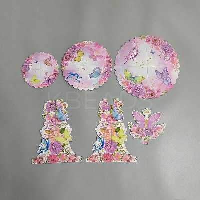 3 Tier Paper Cupcake Stand DIY-WH0308-754B-1
