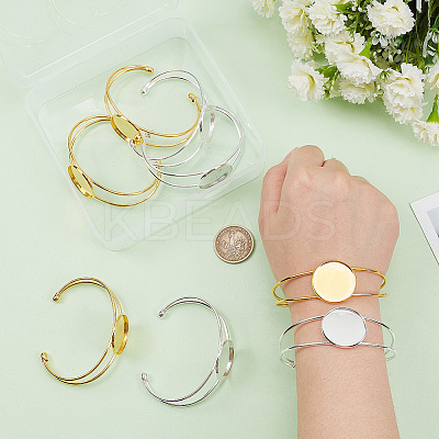 8Pcs 2 Colors Brass Cuff Bangle Making KK-AR0003-77-1