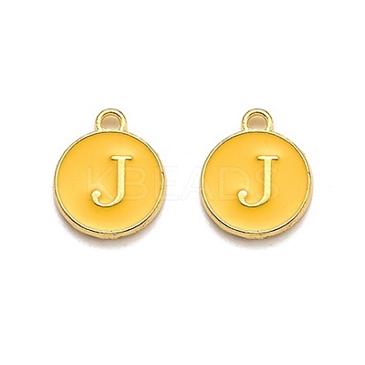 Golden Plated Alloy Enamel Charms X-ENAM-Q437-13J-1
