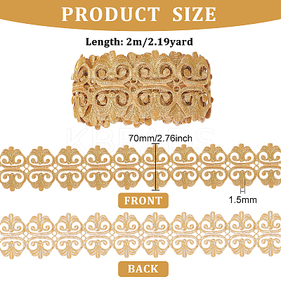 2M Floral Embroidery Iron on/Sew on Polyester Ribbon Patches OCOR-FG0001-75G-1