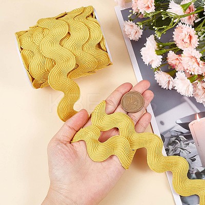 10 Yards Polyester Wavy Fringe Trim Ribbon OCOR-GF0002-49F-1