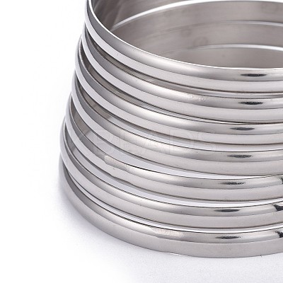 Fashion 201 Stainless Steel Bangle Sets BJEW-L664-024C-P-1-1