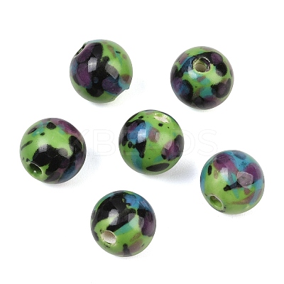 Glazed Porcelain Beads PORC-Q167-12mm-06-1