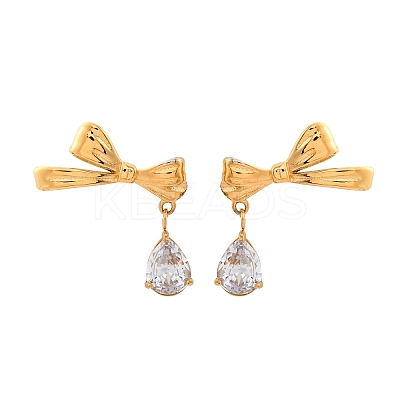 304 Stainless Steel Rhinestone Stud Earrings EJEW-Z098-09G-1