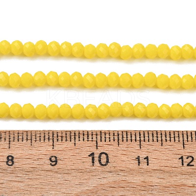 Yellow Imitation Jade Glass Faceted Rondelle Bead Strands X-GLAA-F001-3x2mm-11-1