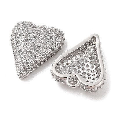 Brass Micro Pave Clear Cubic Zirconia Pendants KK-S388-01P-03-1
