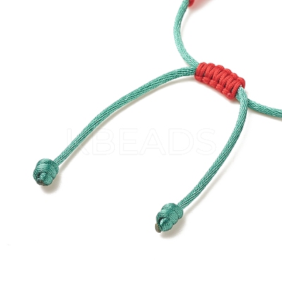 Christmas Wreath & Snowman & Snowflake Alloy Charm Braided Bead Bracelet for Women BJEW-JB08194-1