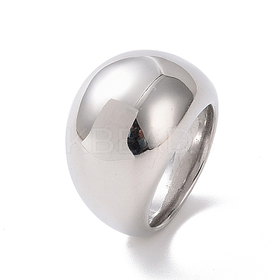 Non-Tarnish 304 Stainless Steel Chunky Dome Finger Ring for Men Women X-STAS-E168-09P-1