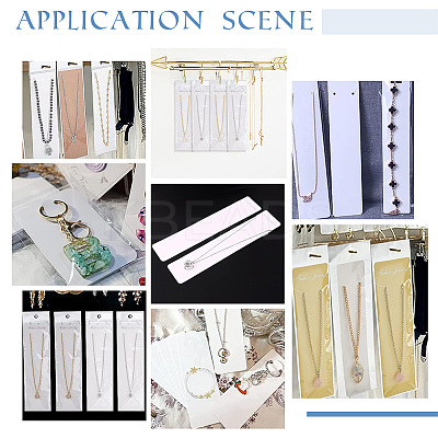 100Pcs Rectangle Paper Jewelry Display Cards for Necklaces & Earrings Storage CDIS-PH0001-58-1