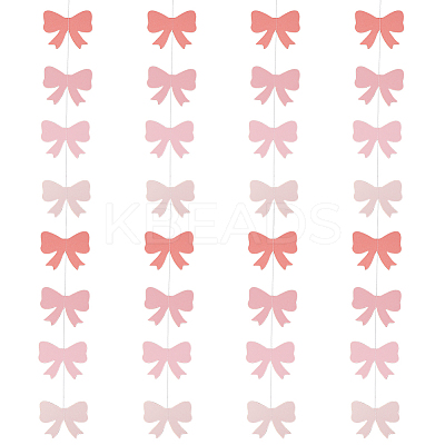 8Pcs Bowknot Decoration Paper Flag Banners AJEW-DC0003-25-1