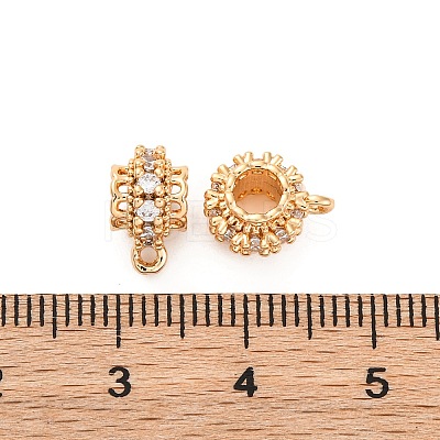 Brass Micro Pave Cubic Zirconia Tube Bails KK-H513-03G-1