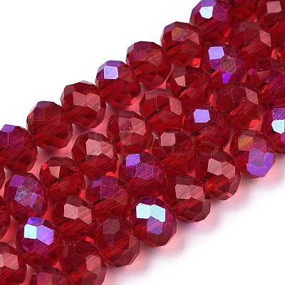 Electroplate Glass Beads Strands EGLA-A034-T6mm-L20-1