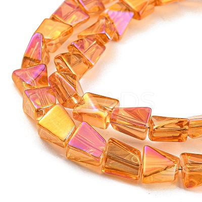 Full Rainbow Plated Electroplate Transparent Glass Beads Strands EGLA-G037-06A-FR02-1