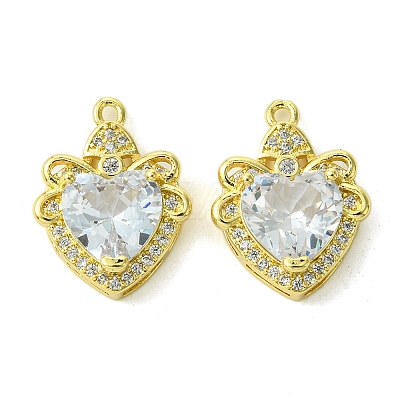 Eco-Friendly Brass Micro Pave Cubic Zirconia Pendants KK-A204-13G-1