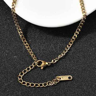 304 Stainless Steel Half Paperclip Chain & Twisted Chain Necklaces for Women NJEW-Z091-11G-1