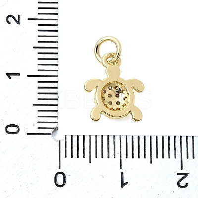 Brass Pave Clear Cubic Zirconia Pendants KK-G554-08A-G-1
