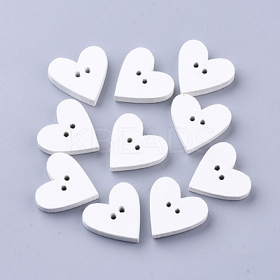 2-Hole Spray Painted Wooden Buttons BUTT-T007-019-1