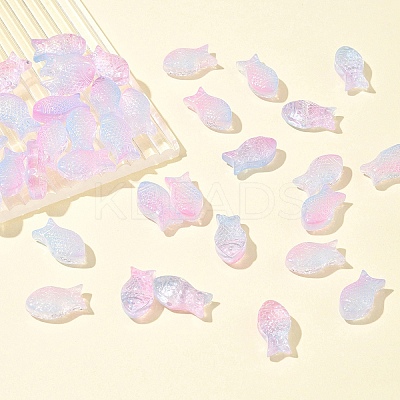 50Pcs Transparent Spray Painted Glass Beads GLAA-FS0002-06G-1