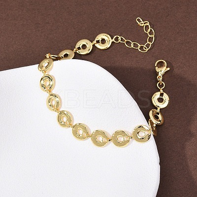 Brass Link Chain Bracelets for Women BJEW-C140-09G-1