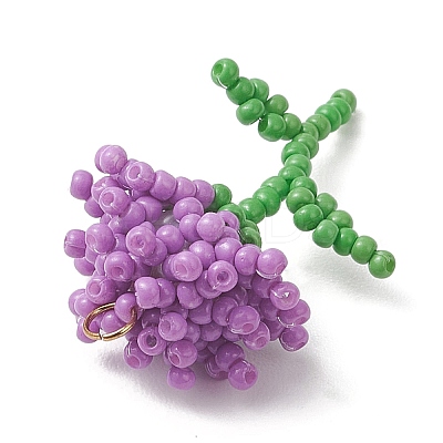 Glass Seed Beaded Flower Pendans PALLOY-MZ01224-01-1