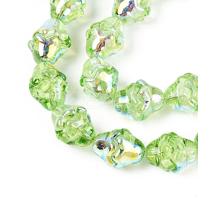Electroplate Transparent Glass Beads Strands EGLA-N020-03C-1