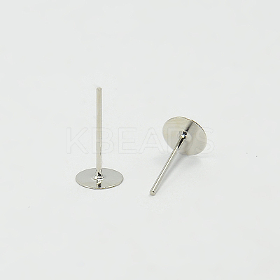 Earring Findings Flat Round Blank Peg Ear Studs X-E013-NF-1