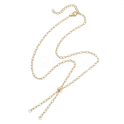 2.5MM Brass Cable Chain Slider Necklace Making AJEW-JB01545-04-1