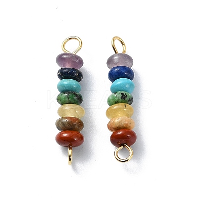 7 Chakra Gemstone Beaded Connector Charms PALLOY-JF02531-02-1