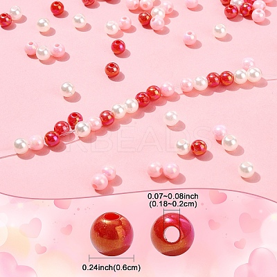 90Pcs 3 Colors Opaque Acrylic Beads MACR-YW0003-1
