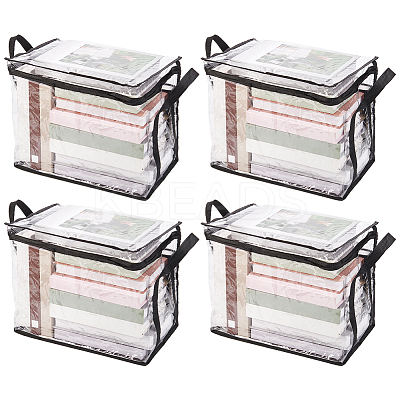 Large Capacity Transparent PVC Plastic Zipper Bags with Handle for Book Storage ABAG-WH0040-60A-1