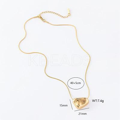 3Pcs Minimalist European-style Stainless Steel Irregular Polished Heart Pendant Necklaces for Women YJ1640-1
