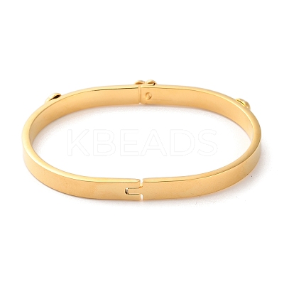Heart 304 Stainless Steel Hinged Bangles for Women BJEW-K263-01G-1