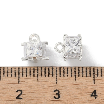 Rack Plating Brass Micro Pave Clear Cubic Zirconia Pendants KK-A224-09P-1