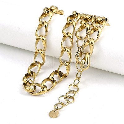304 Stainless Steel Curb Chain Necklaces NJEW-K387-02G-1